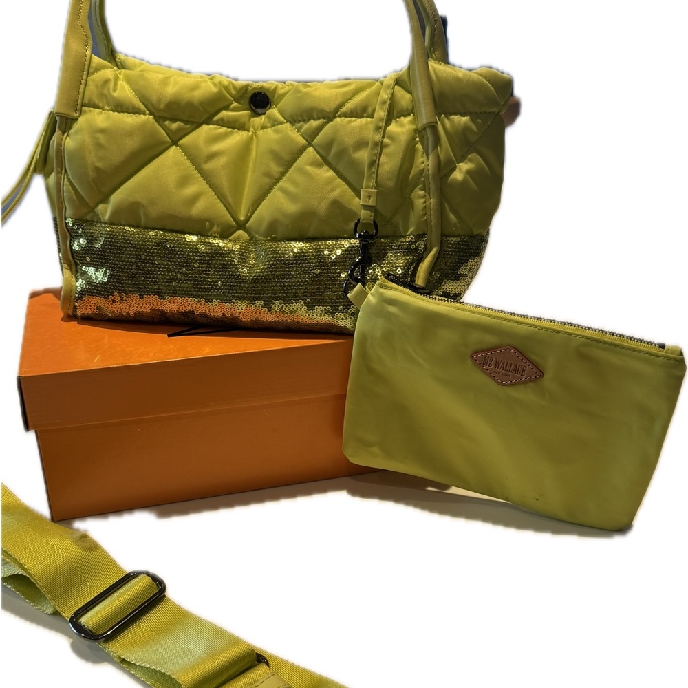 MZ Wallace Authentic Sequin Quilted Small Madison Shoulder Bag